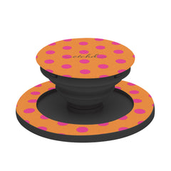 Pink And Orange Polka Dot Phone Grip And Stand by etchd, view 6