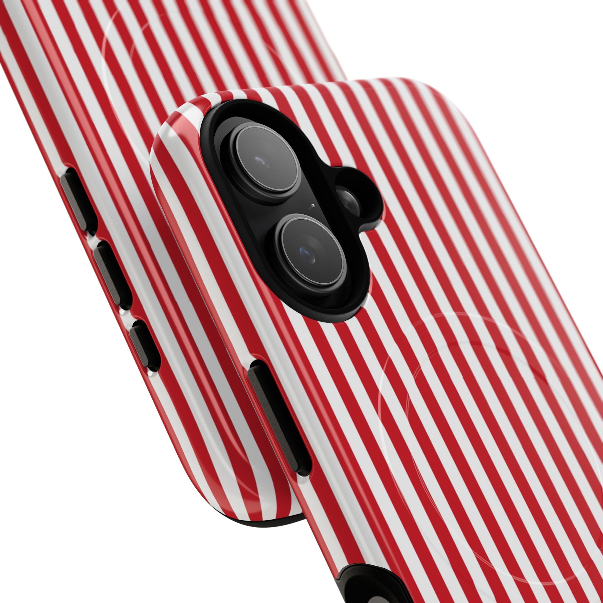 Classic Red & White Striped Magnetic Phone Case by etchd, view 87