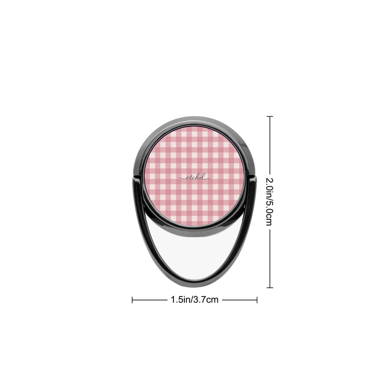 Blush & Cream Gingham Anillo soporte para móvil-zoom-