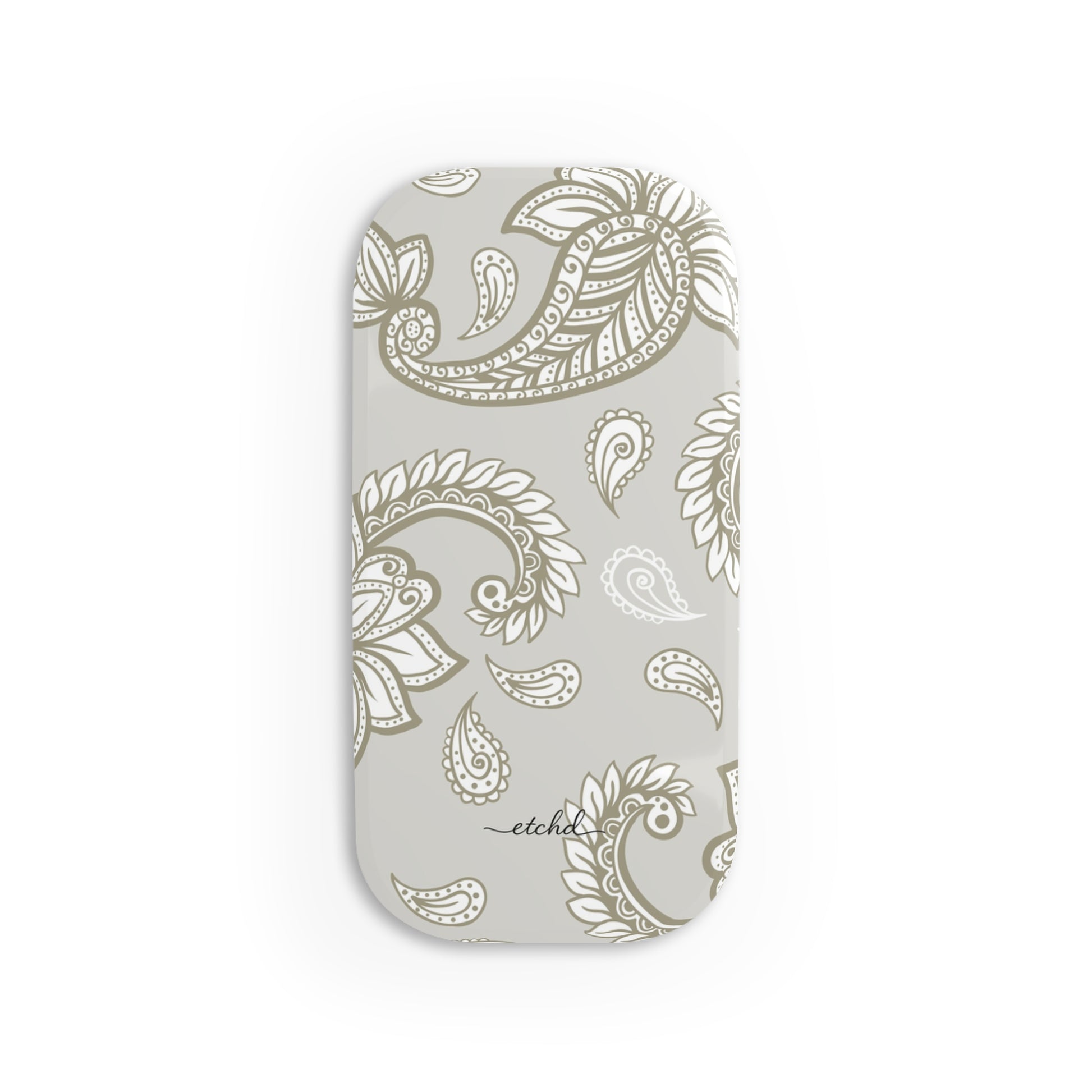 Beige Paisley Click-On Phone Grip by etchd