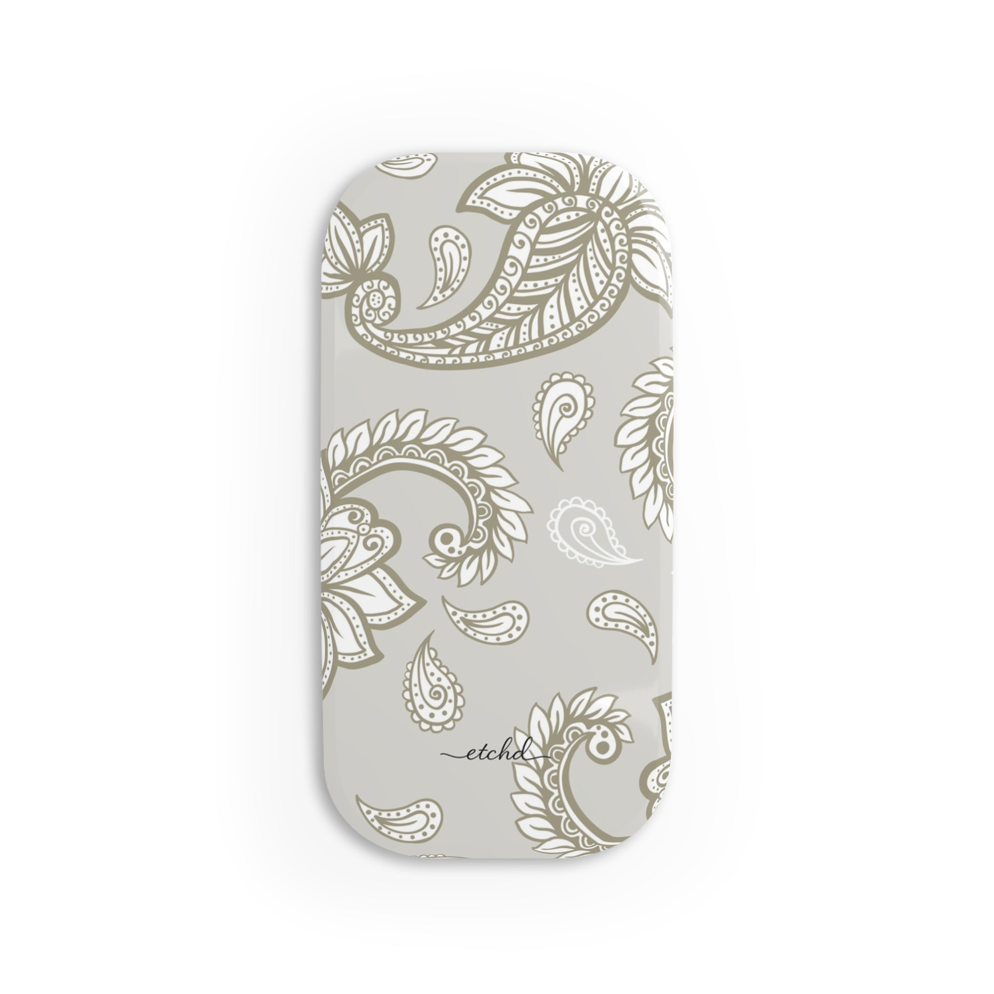 Beige Paisley Click-On Phone Grip by etchd