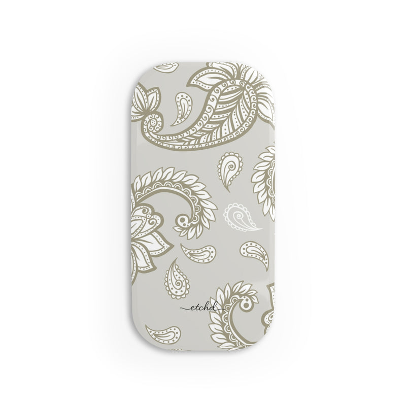 Beige Paisley Click-On Phone Grip by etchd