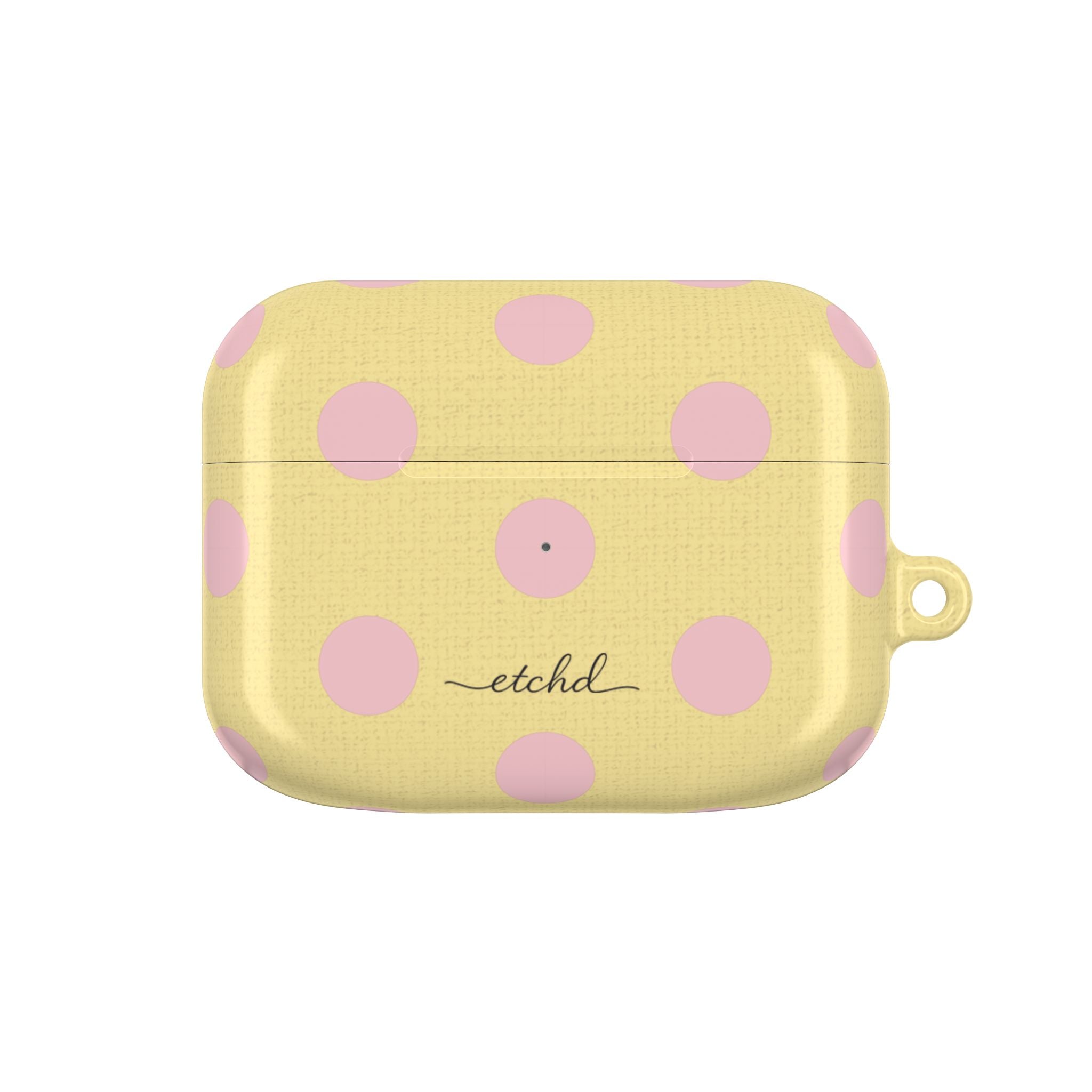 Pink & Butter Polka Dot AirPod Case by etchd