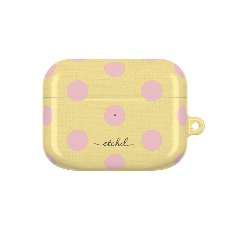Pink & Butter Polka Dot AirPod Case by etchd