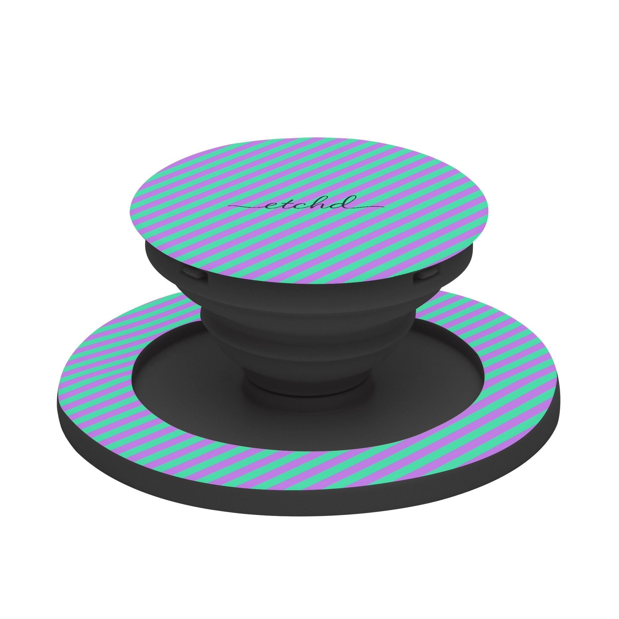 Lilac And Hypermint Diagonal Phone Grip And Stand by etchd, view 6