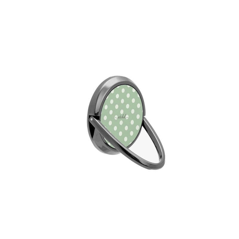 Cream & Sage Polka Dot Handy-Ring-Halterung-zoom-