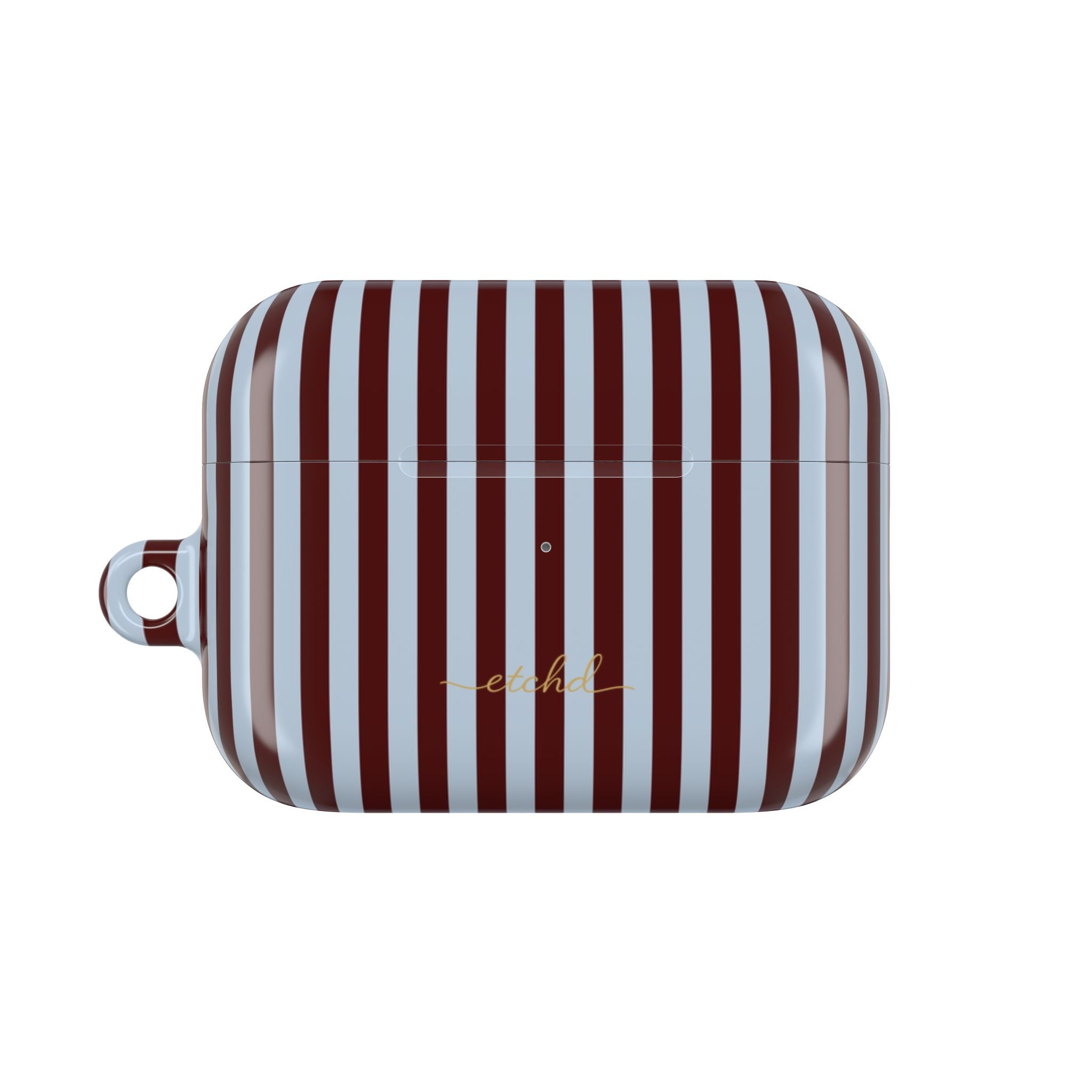 Blue & Cherry Striped AirPod Case by etchd, view 2