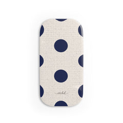 Navy & Cream Polka Dot Click-On Phone Grip by etchd