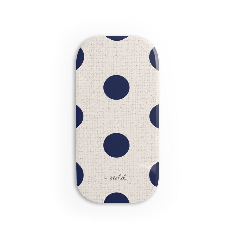 Navy & Cream Polka Dot Click-On Handy-Halterung-zoom-
