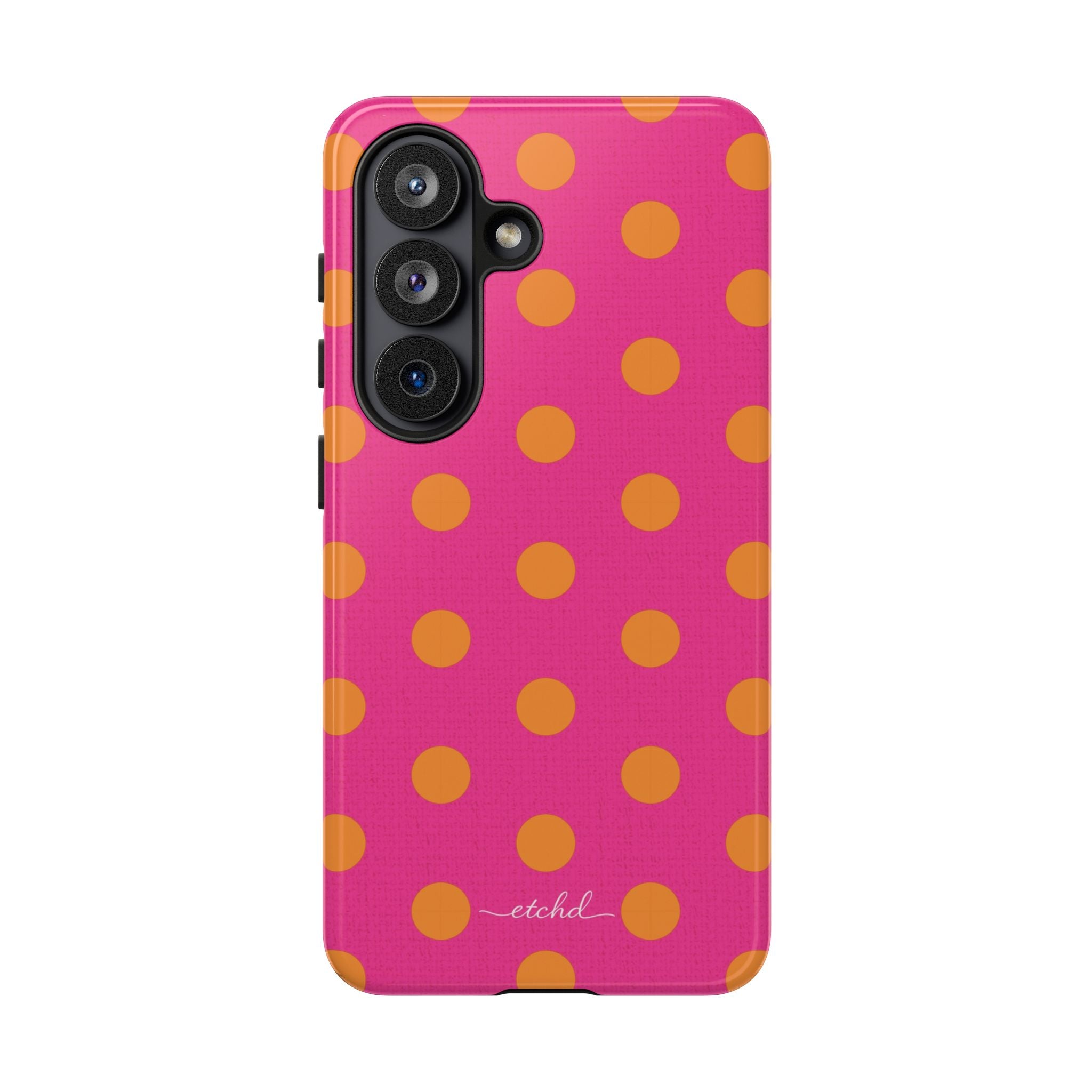 Orange And Pink Polka Dot Phone Case by etchd, view 61