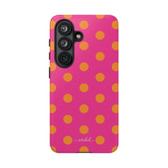 Orange And Pink Polka Dot Phone Case by etchd, view 61
