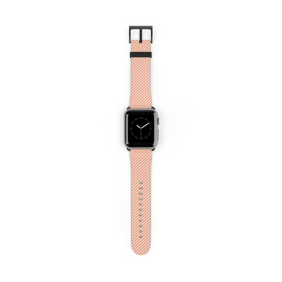 Coral & Cream Striped Diagonal Cinturino per smartwatch di etchd