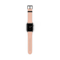 Coral & Cream Striped Diagonal Correa para smartwatch de etchd