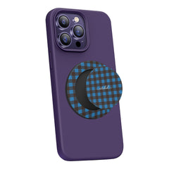 Cerulean & Espresso Gingham Phone Grip And Stand by etchd, view 4