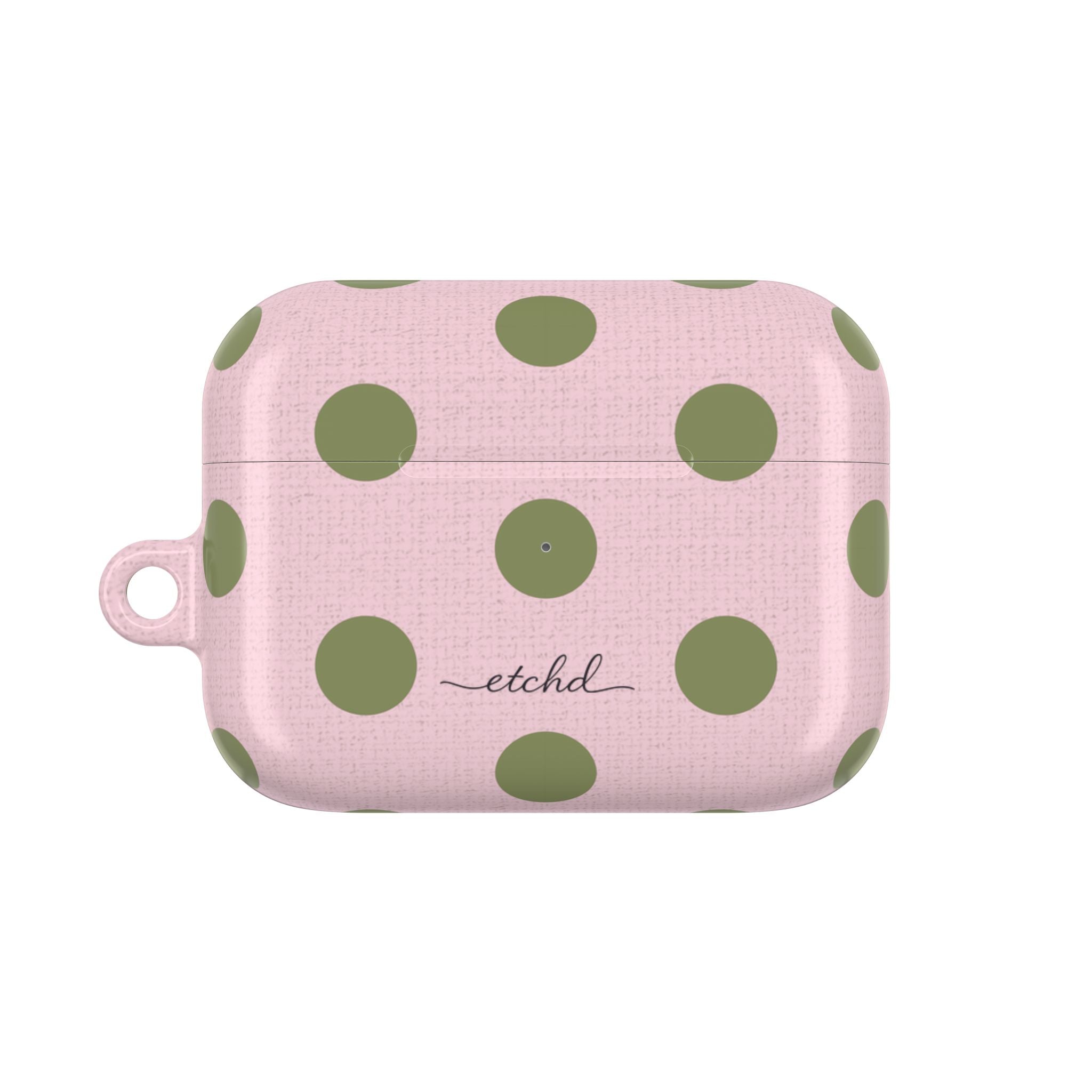 Green & Pink Polka Dot AirPod Case by etchd, view 2