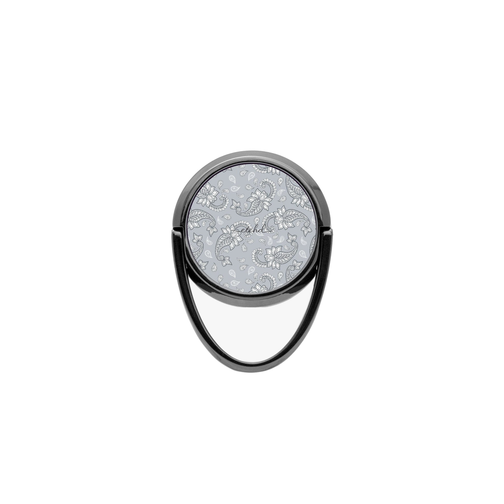 Dusty Blue Paisley Phone Ring Holder by etchd, view 4