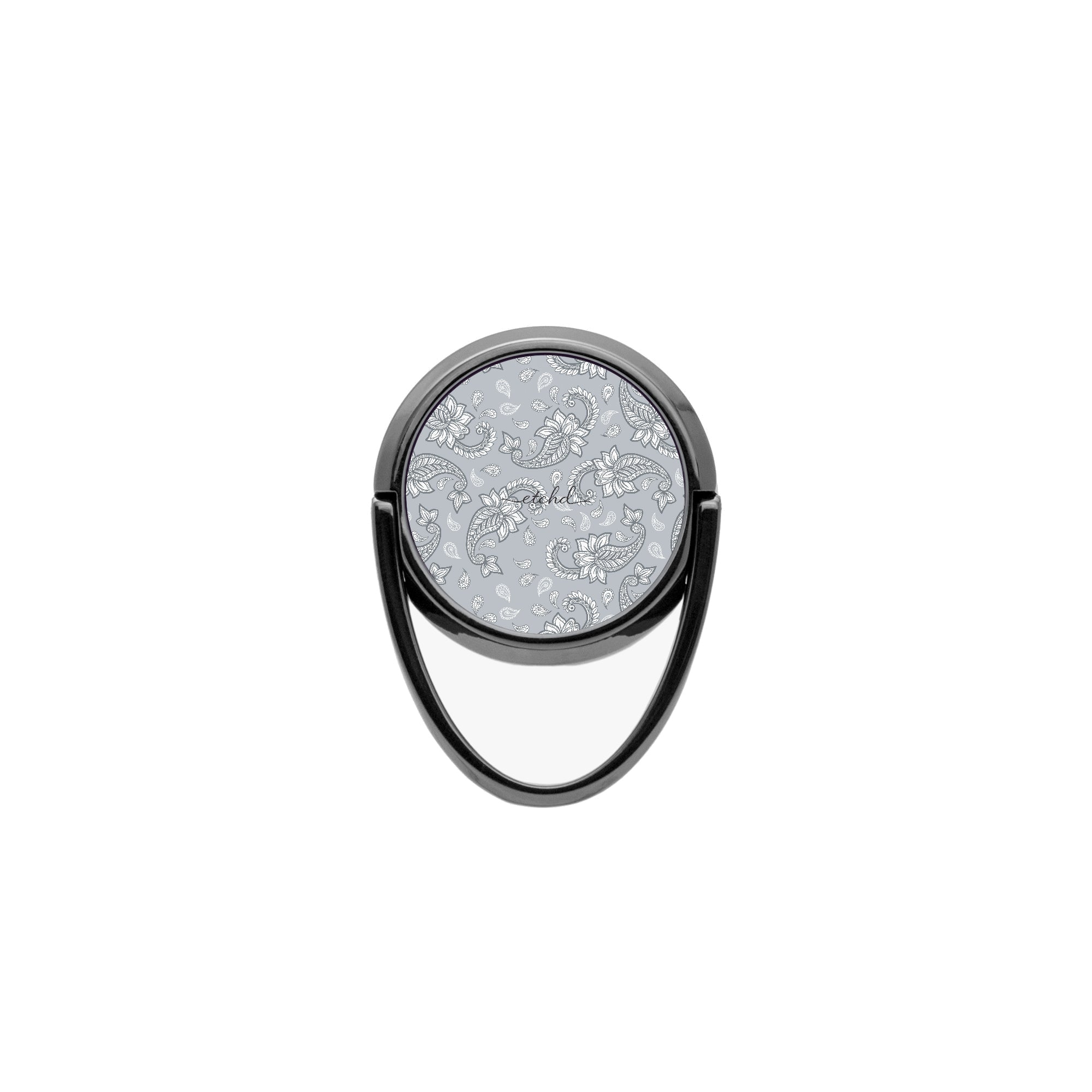 Dusty Blue Paisley Phone Ring Holder by etchd, view 4