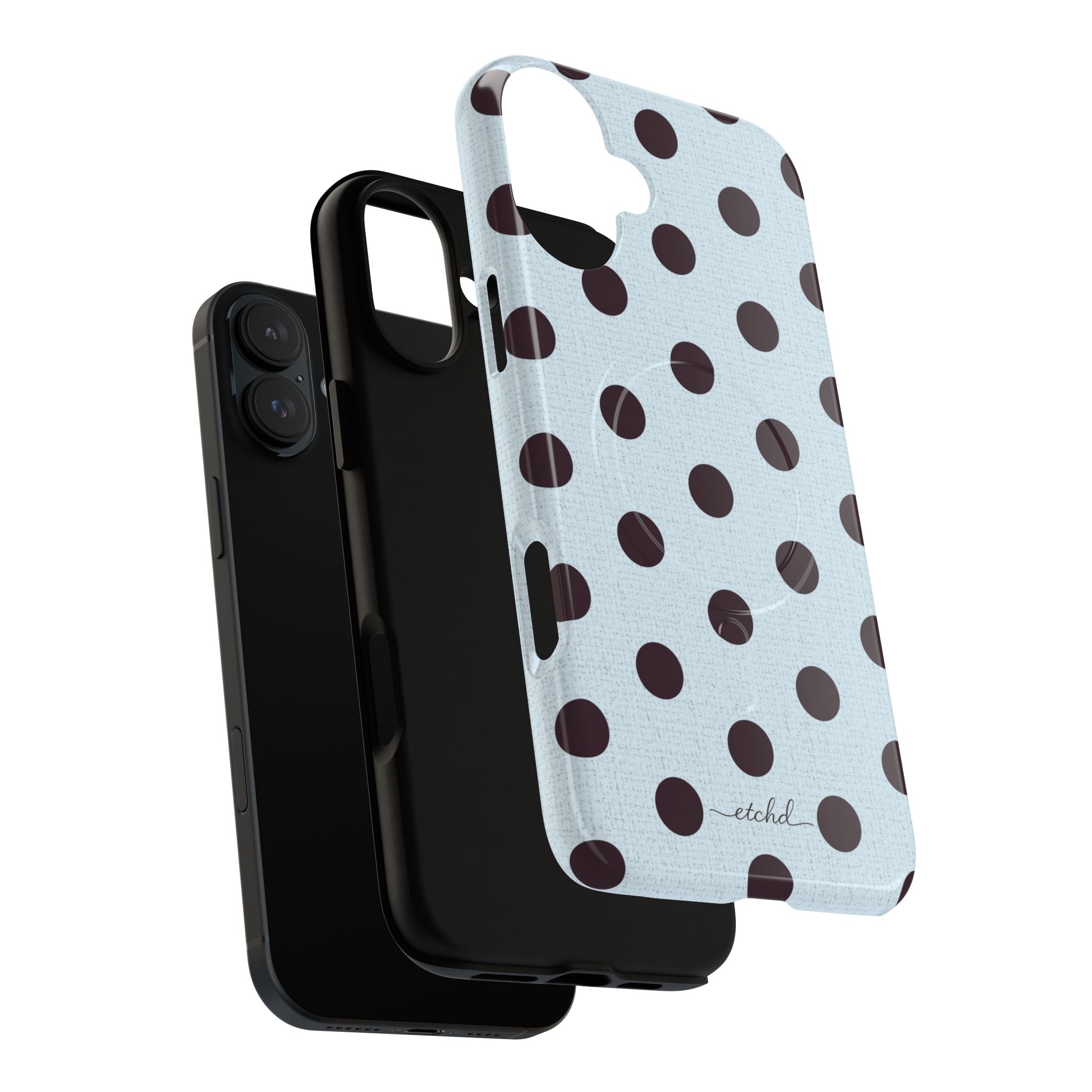 Plum And Blue Polka Dot Magnetic Phone Case by etchd, view 5