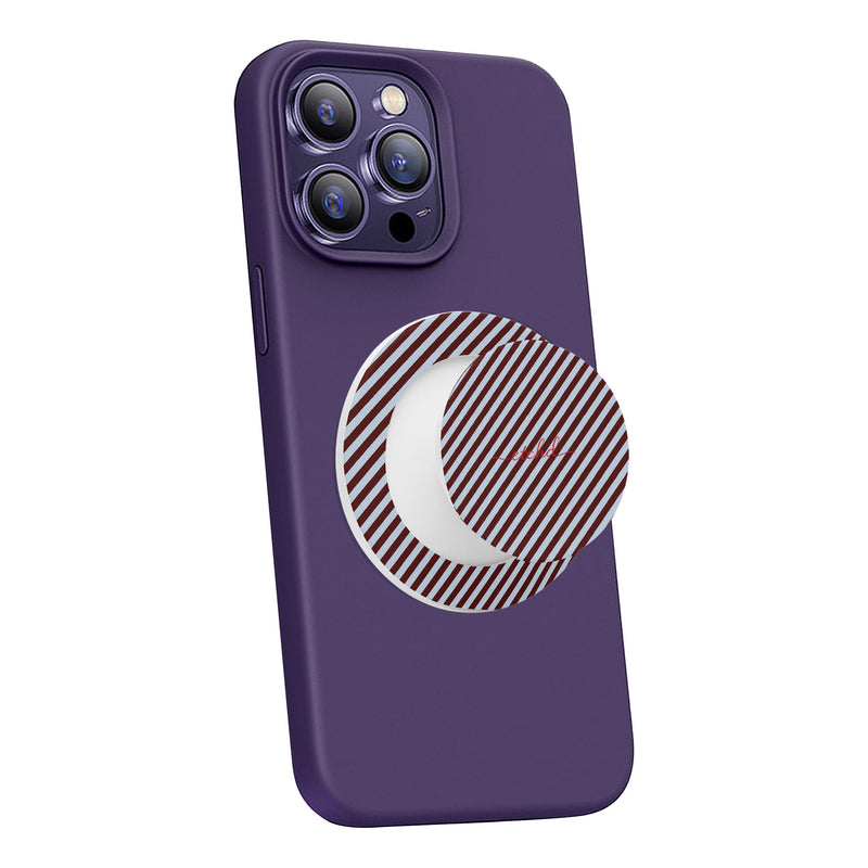 Blue & Cherry Striped Diagonal Phone Grip And Stand-zoom-