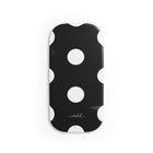 White & Black Polka Dot Click-On Phone Grip