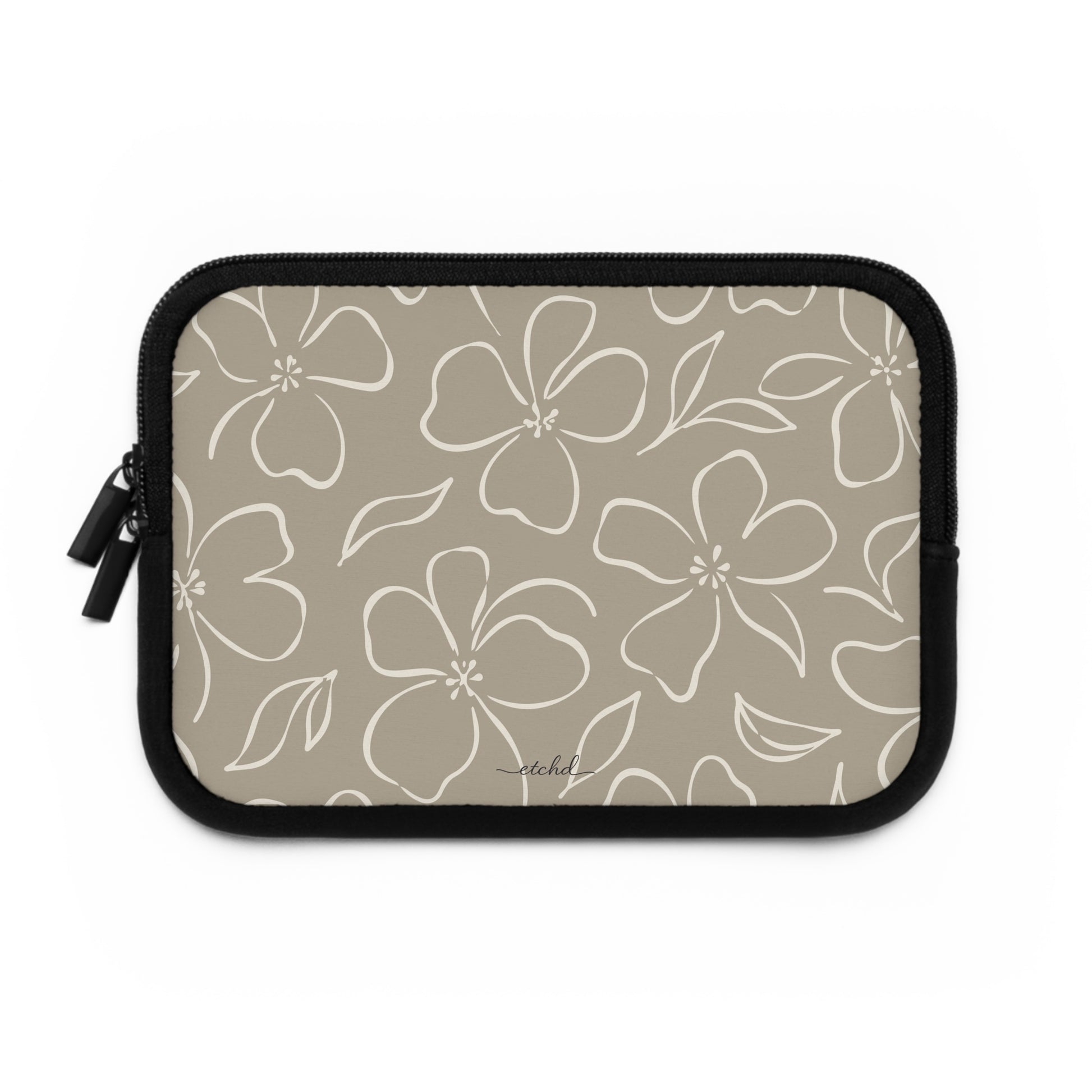 Neutral Floral Laptop Sleeve by etchd, view 2