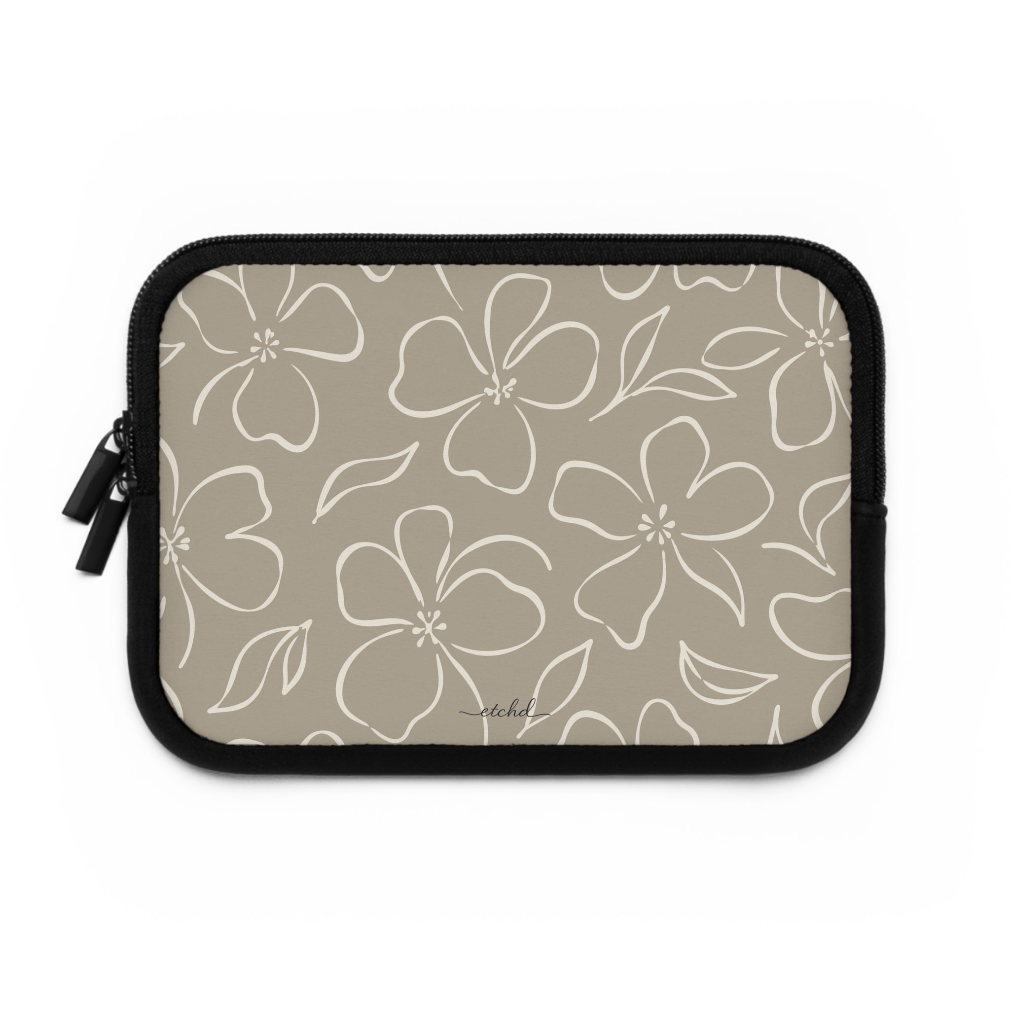 Neutral Floral Laptop Sleeve by etchd, view 2