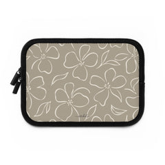 Neutral Floral Laptop Sleeve by etchd, view 2