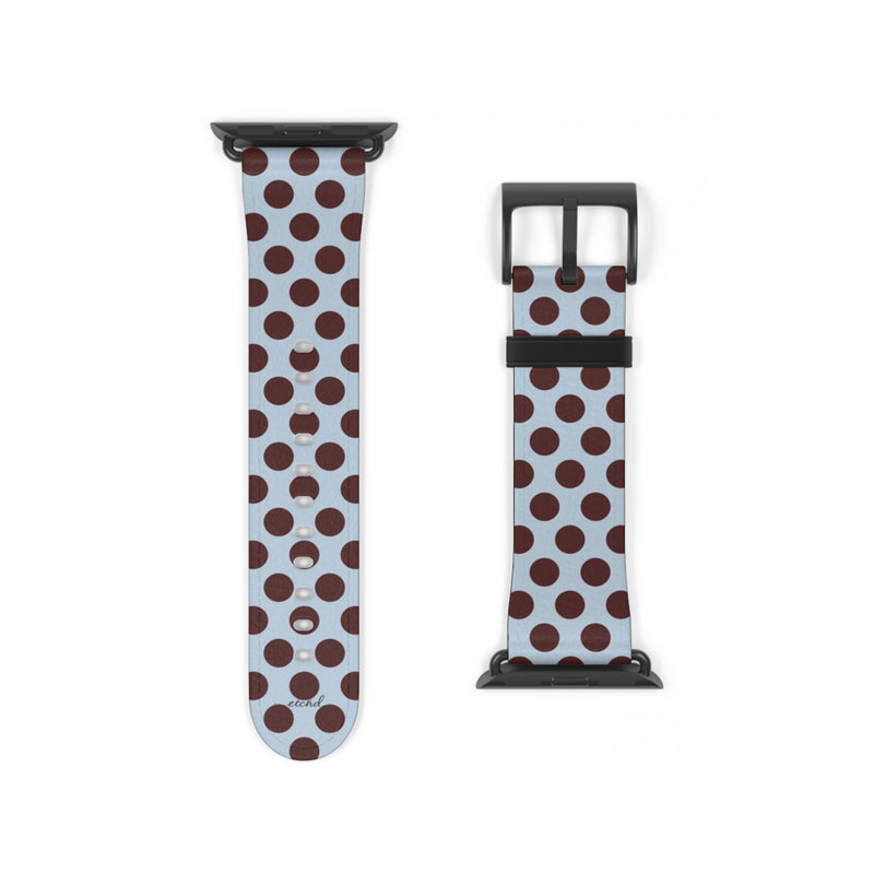 Blue & Cherry Polka Dot Smartwatch Strap by etchd, view 9