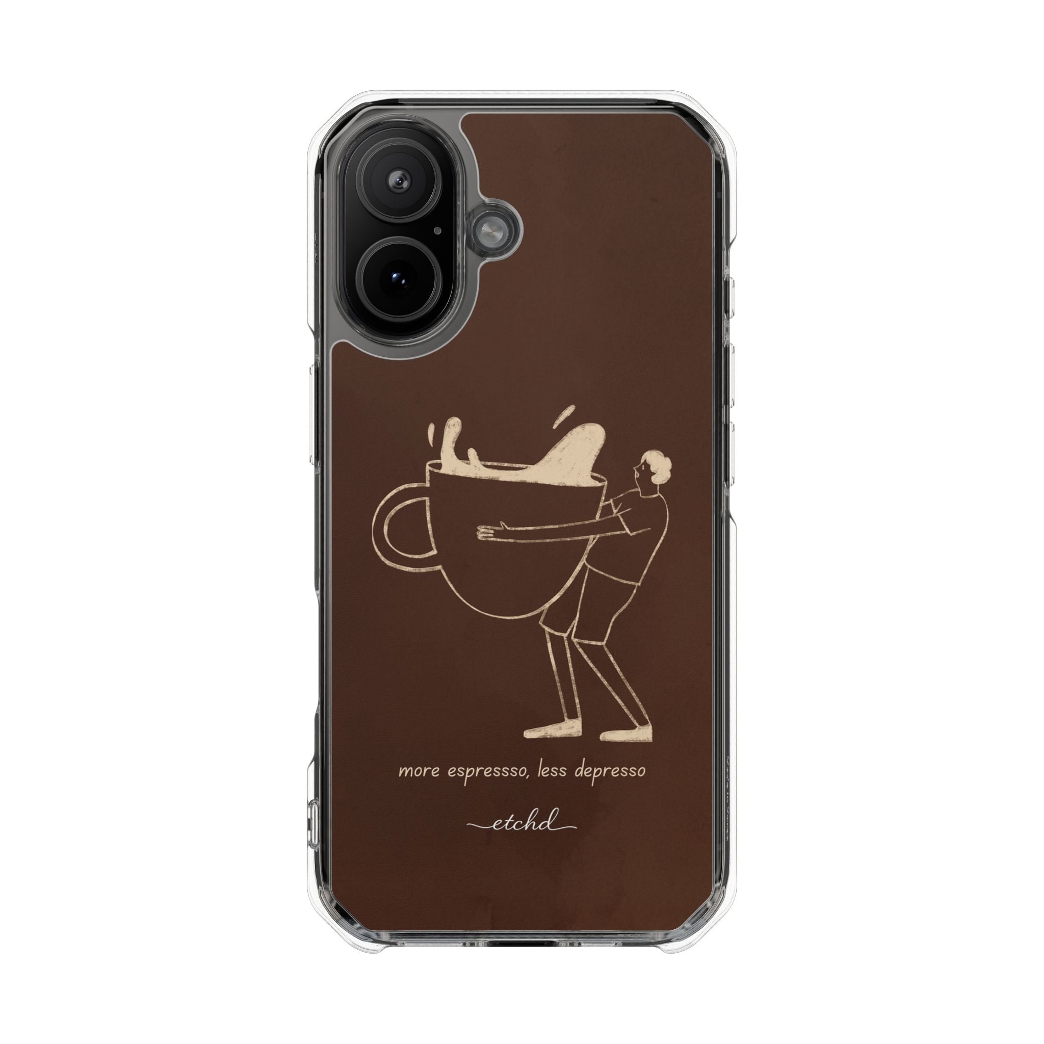 Gentlemen Espresso Clear Magnetic Phone Case by etchd, view 13