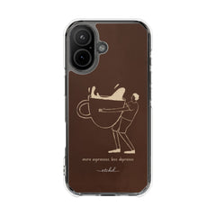 Gentlemen Espresso Clear Magnetic Phone Case by etchd, view 13