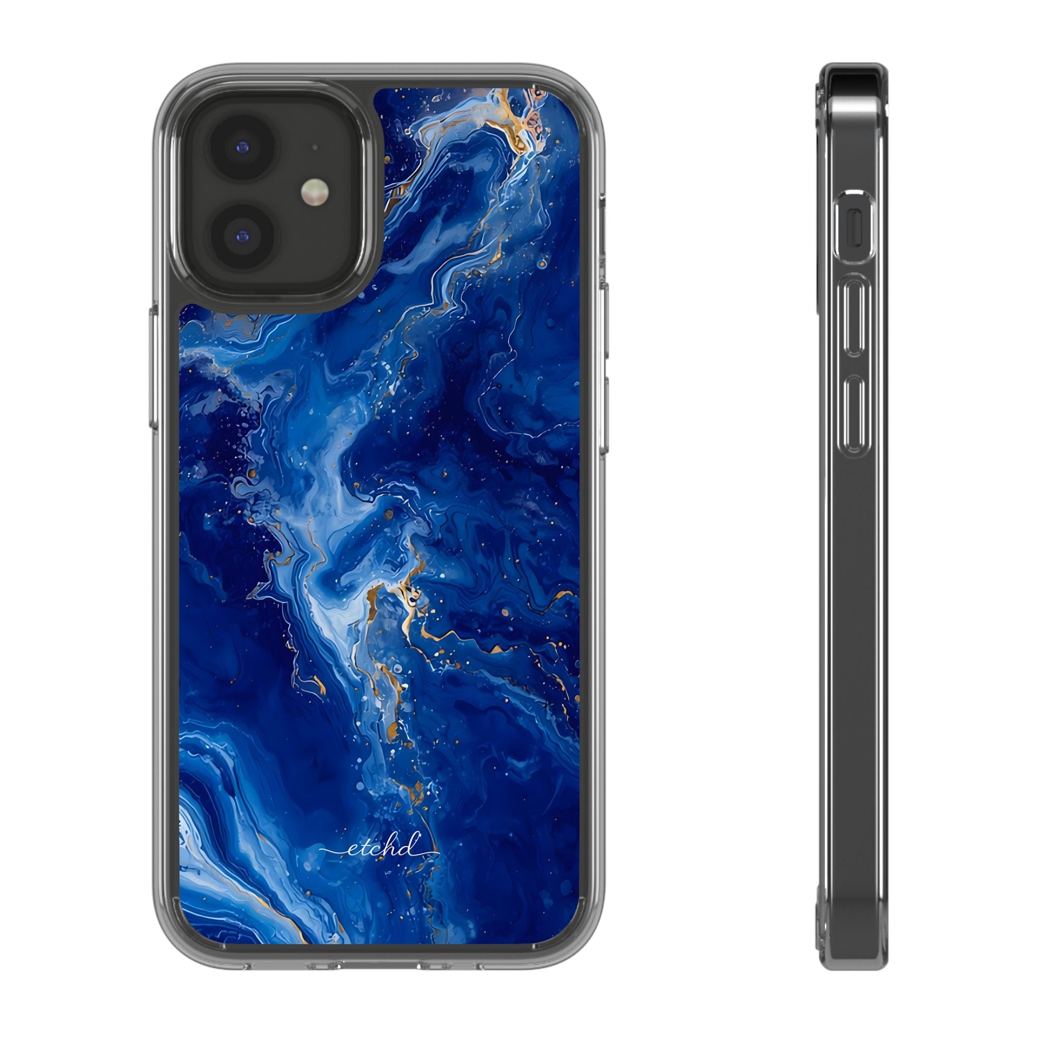 Sapphire Clear Phone Case by etchd, view 2