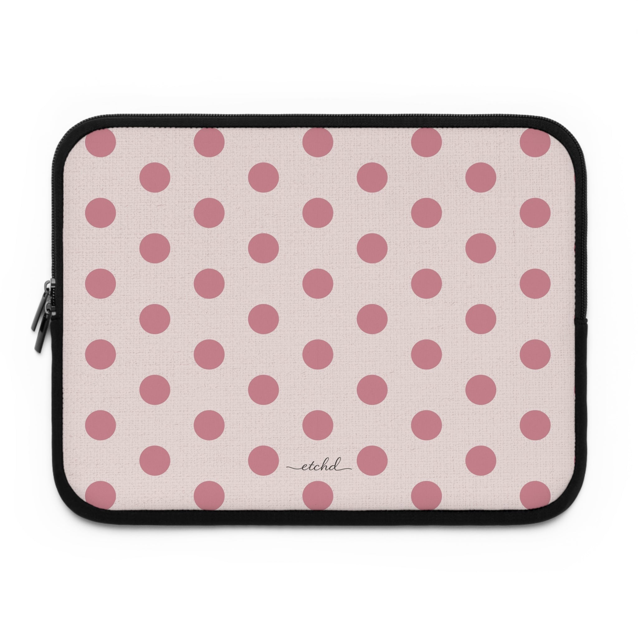 Blush Polka Dot Laptop Sleeve by etchd