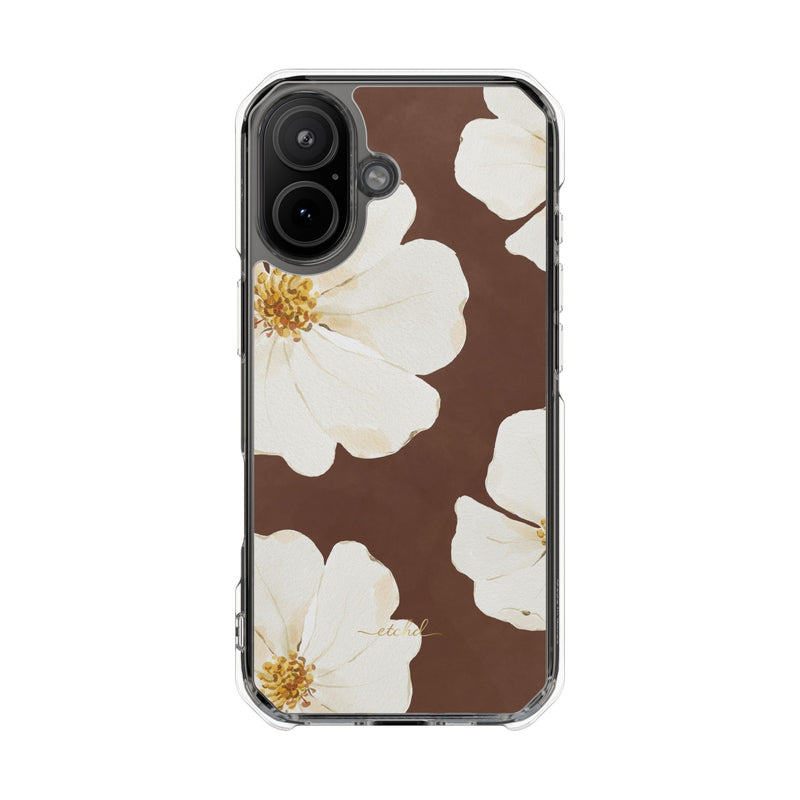 Mocha Blossom Clear Magnetic Phone Case-zoom-