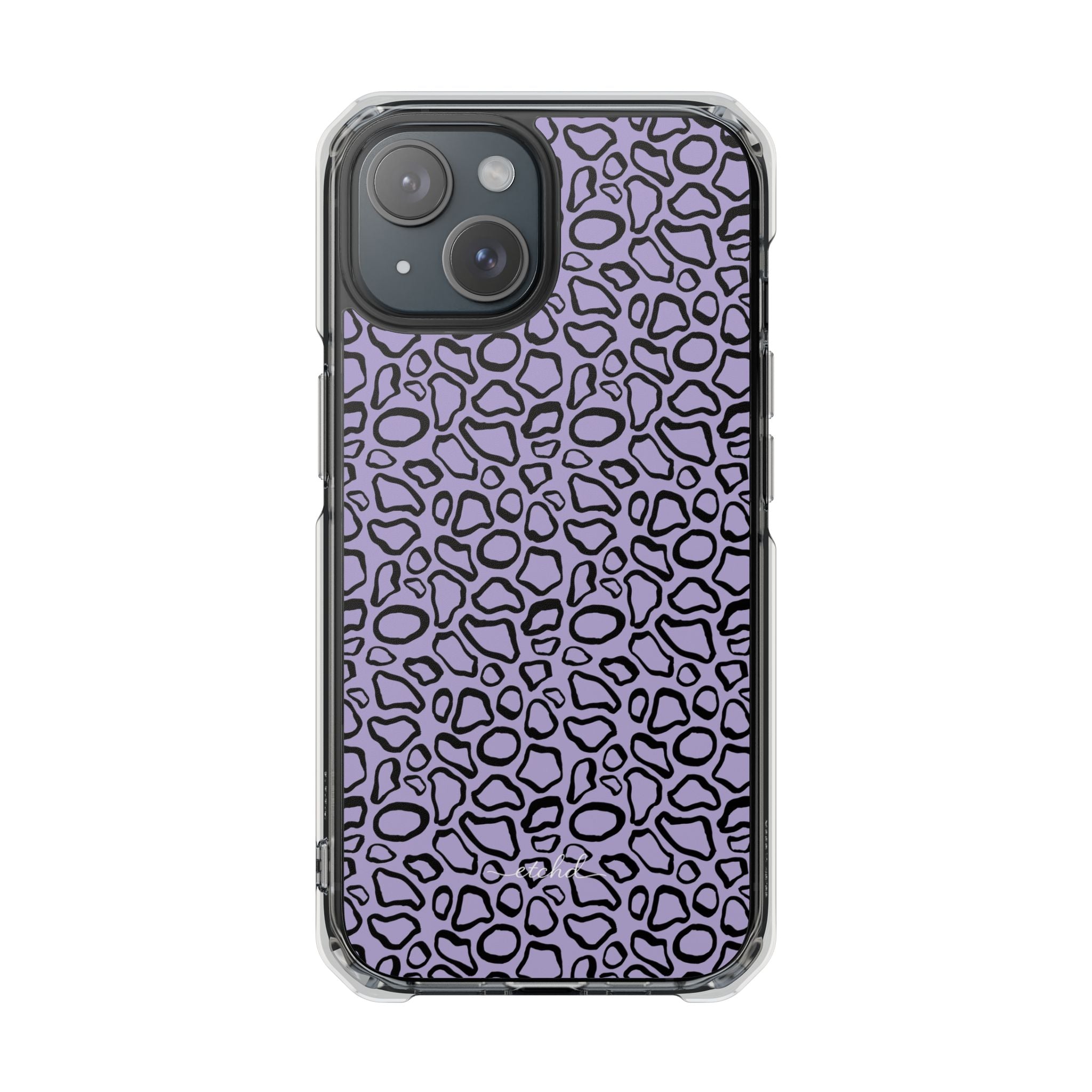 Abstract Print Lavender Clear Magnetic Phone Case by etchd, view 2