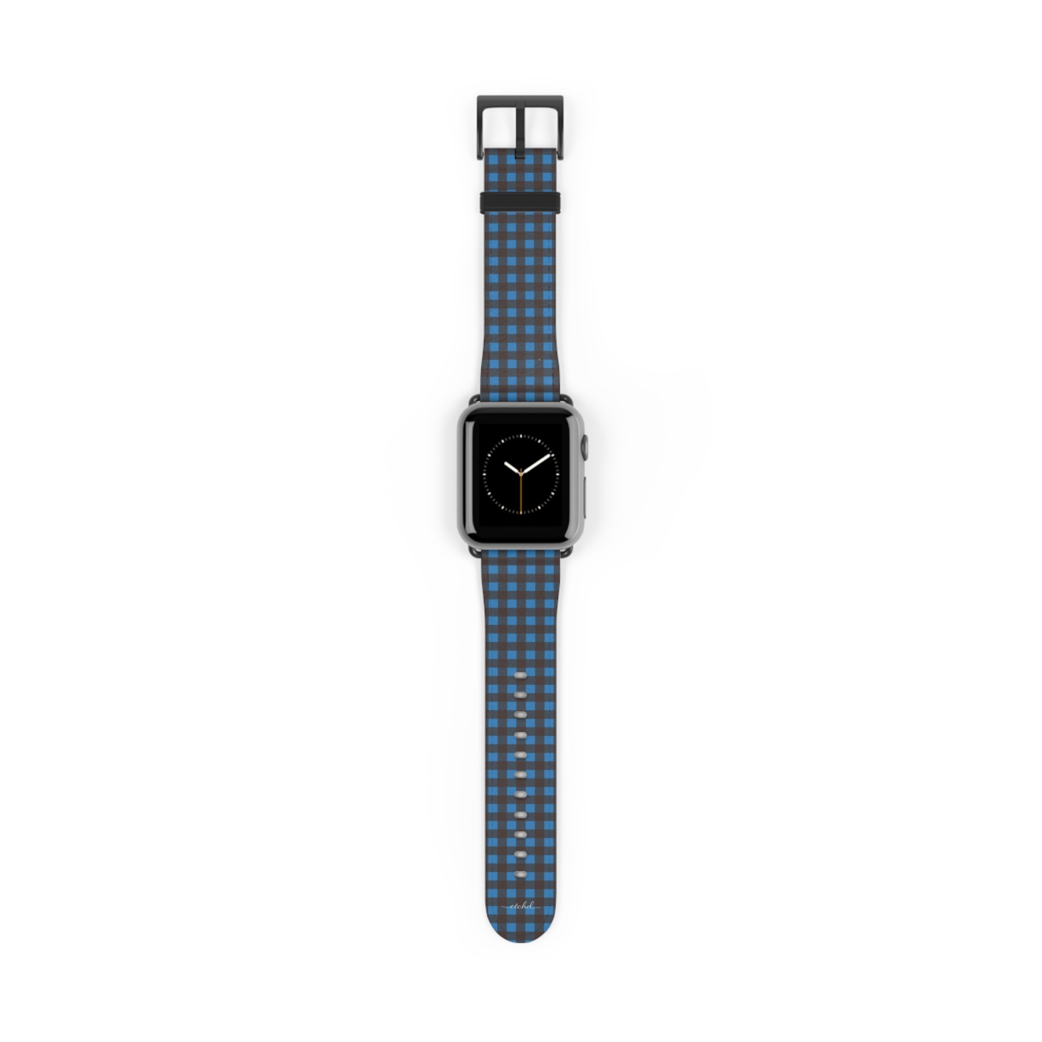 Cerulean & Espresso Gingham Smartwatch Strap by etchd