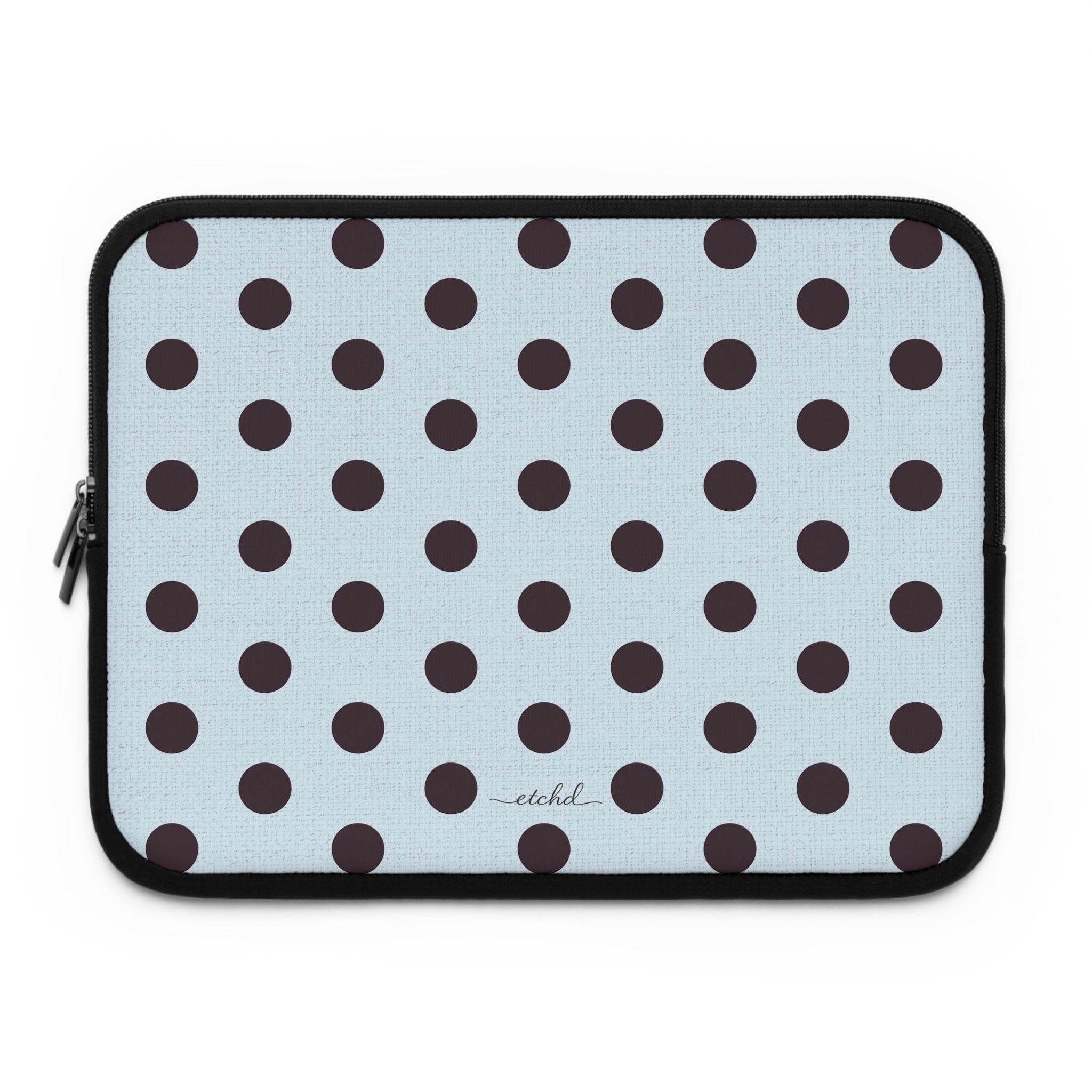 Plum And Blue Polka Dot Laptop Sleeve by etchd