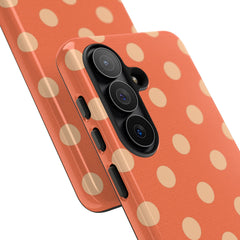 Peach & Coral Polka Dot Phone Case by etchd, view 209