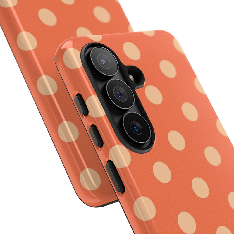 Peach & Coral Polka Dot Phone Case by etchd, view 209