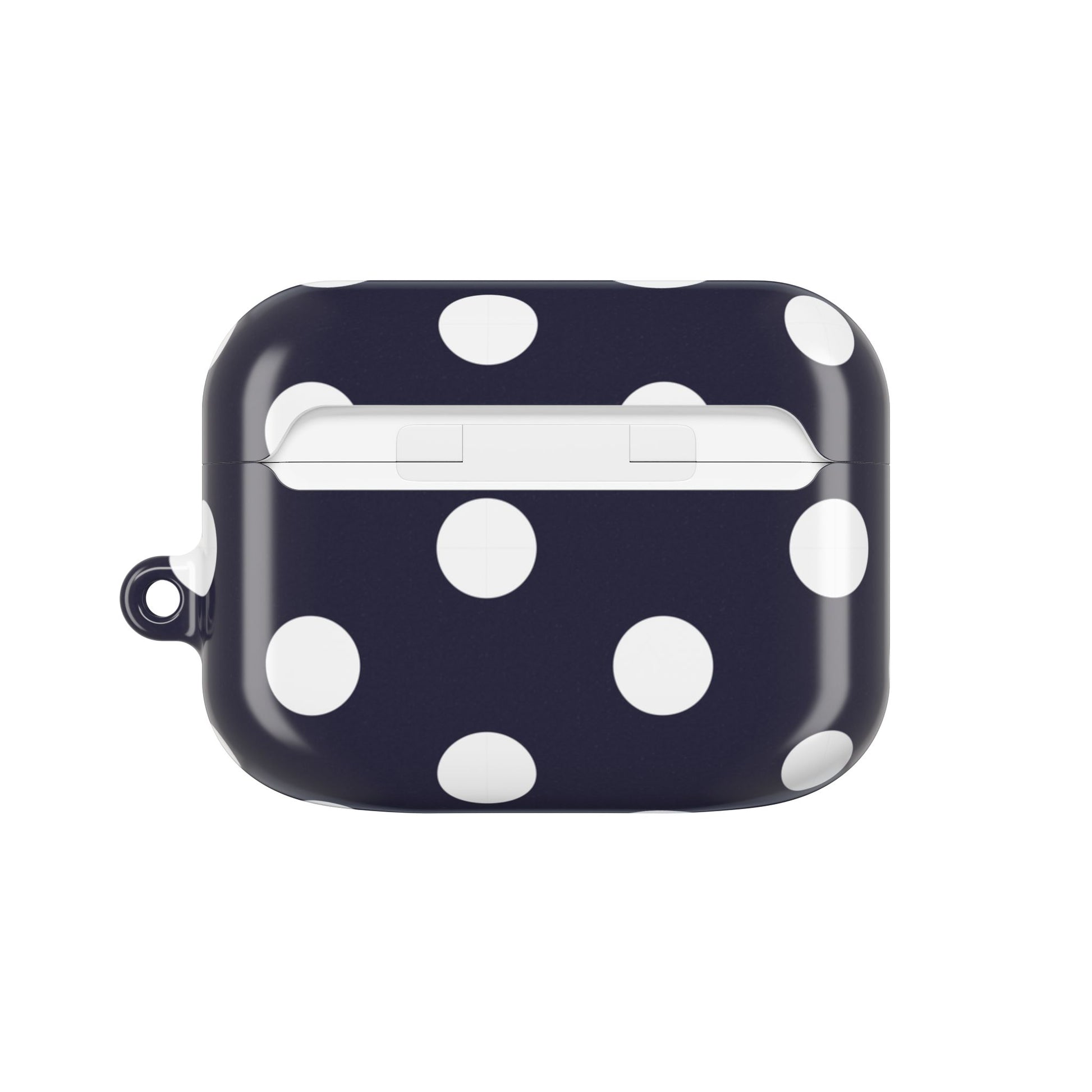 White & Navy Polka Dot AirPod Case by etchd, view 7