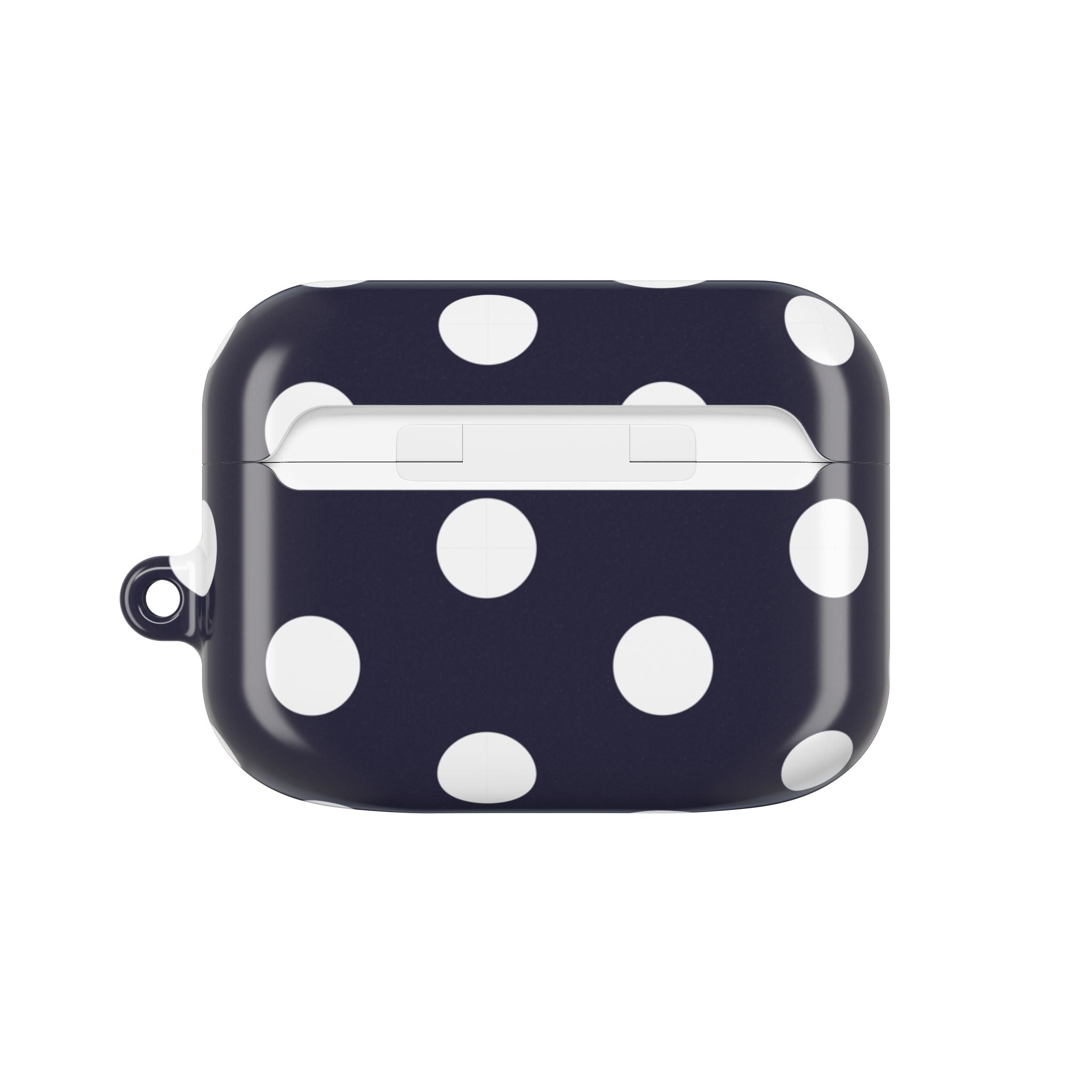 White & Navy Polka Dot AirPod Case by etchd, view 7