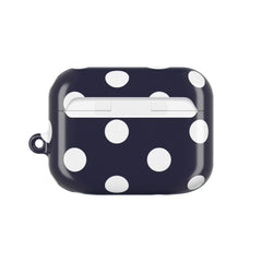 White & Navy Polka Dot AirPod Case by etchd, view 7