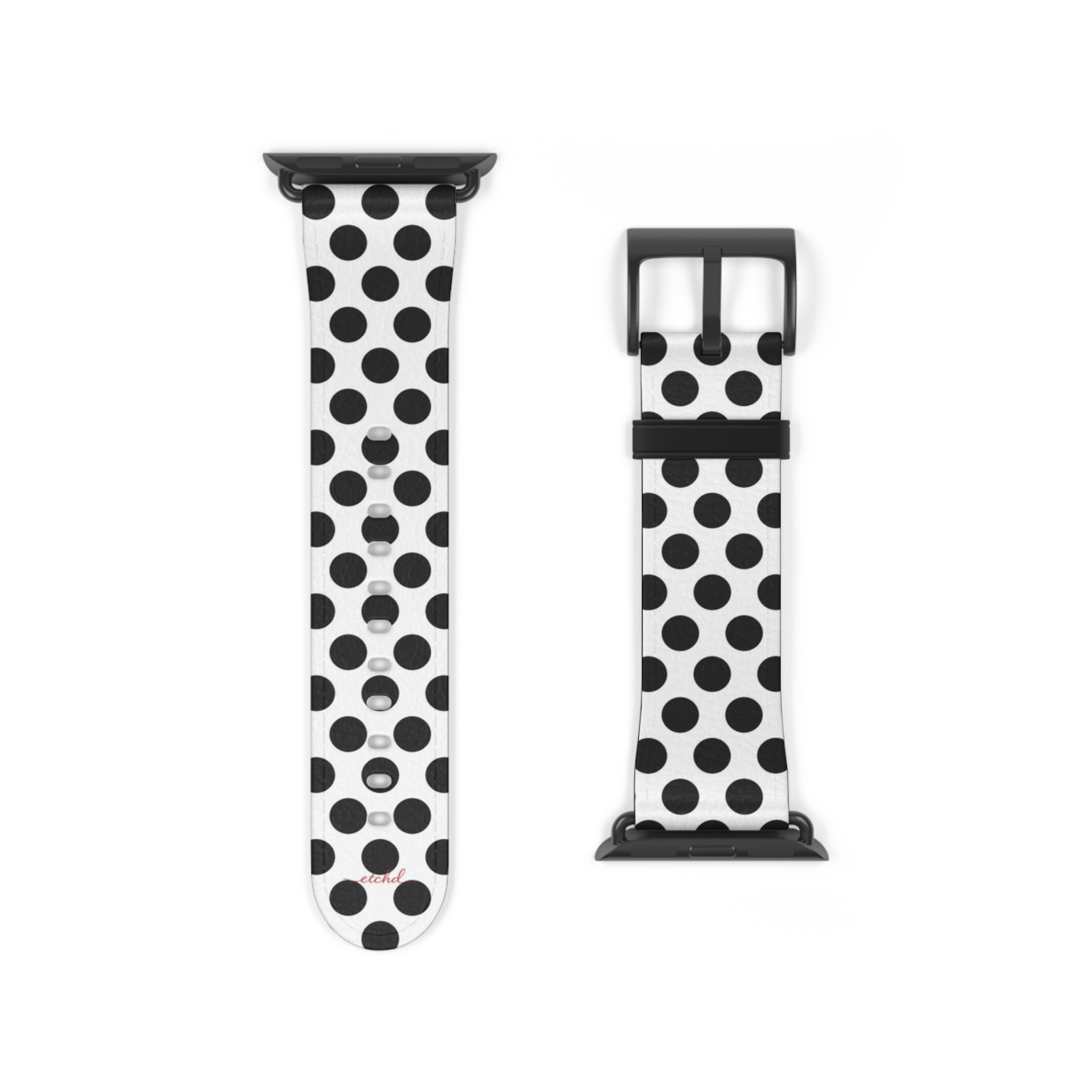 Black & White Polka Dot Smartwatch Strap by etchd, view 9