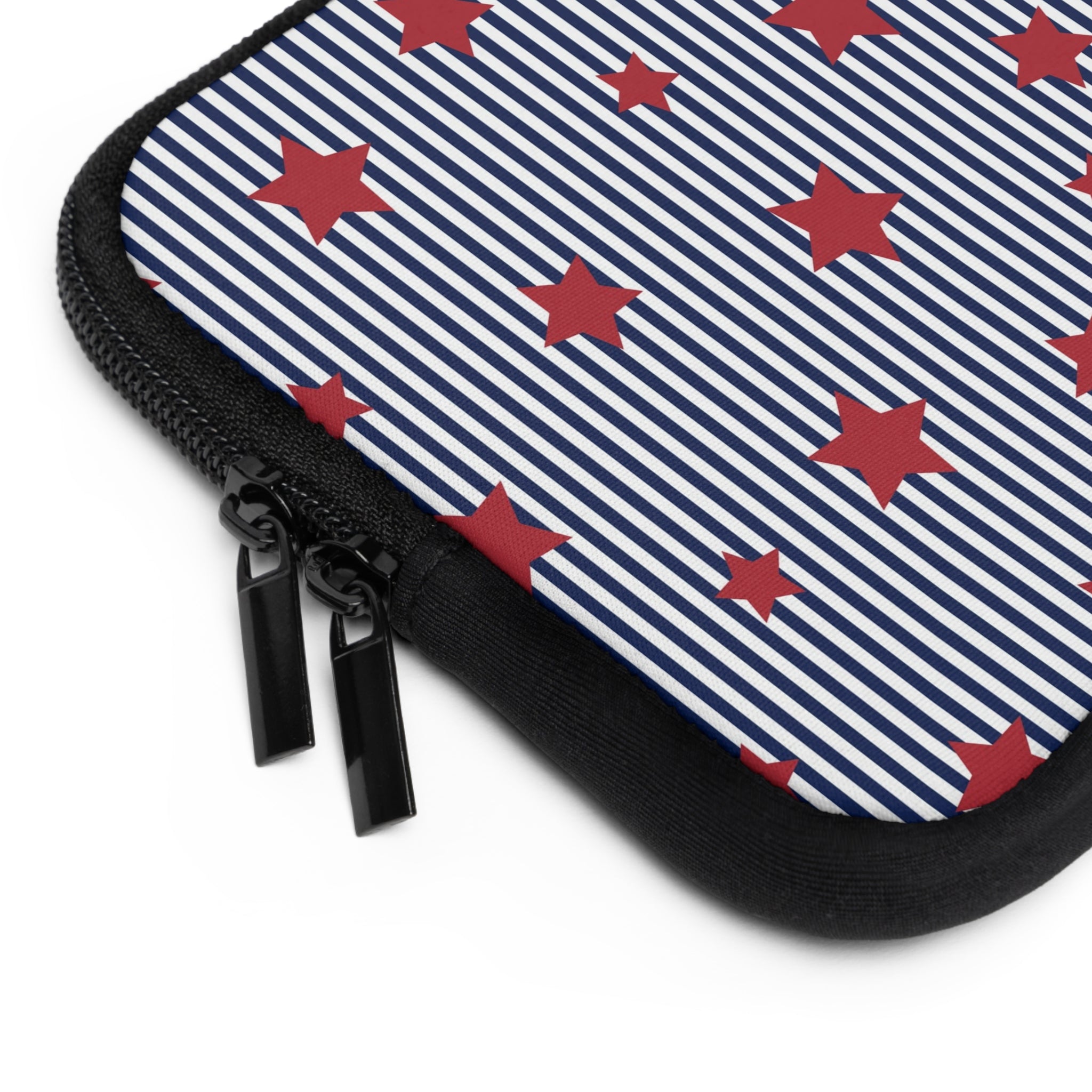 Blue Stripes & Red Stars Laptop Sleeve by etchd, view 12