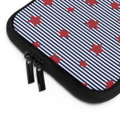 Blue Stripes & Red Stars Laptop Sleeve by etchd, view 12