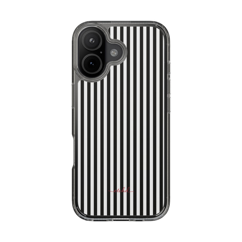 Black & White Striped Clear Phone Case by etchd, view 35