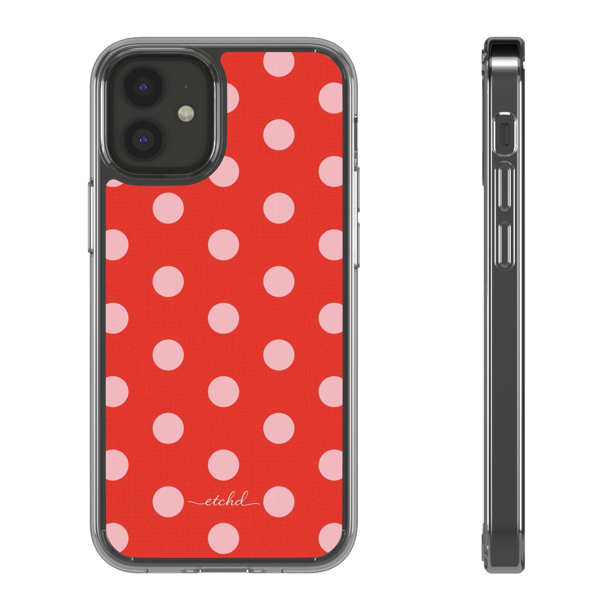Blush And Poppy Polka Dot Clear Phone Case