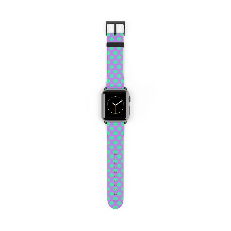 Hypermint And Lilac Polka Dot Smartwatch Strap-zoom-