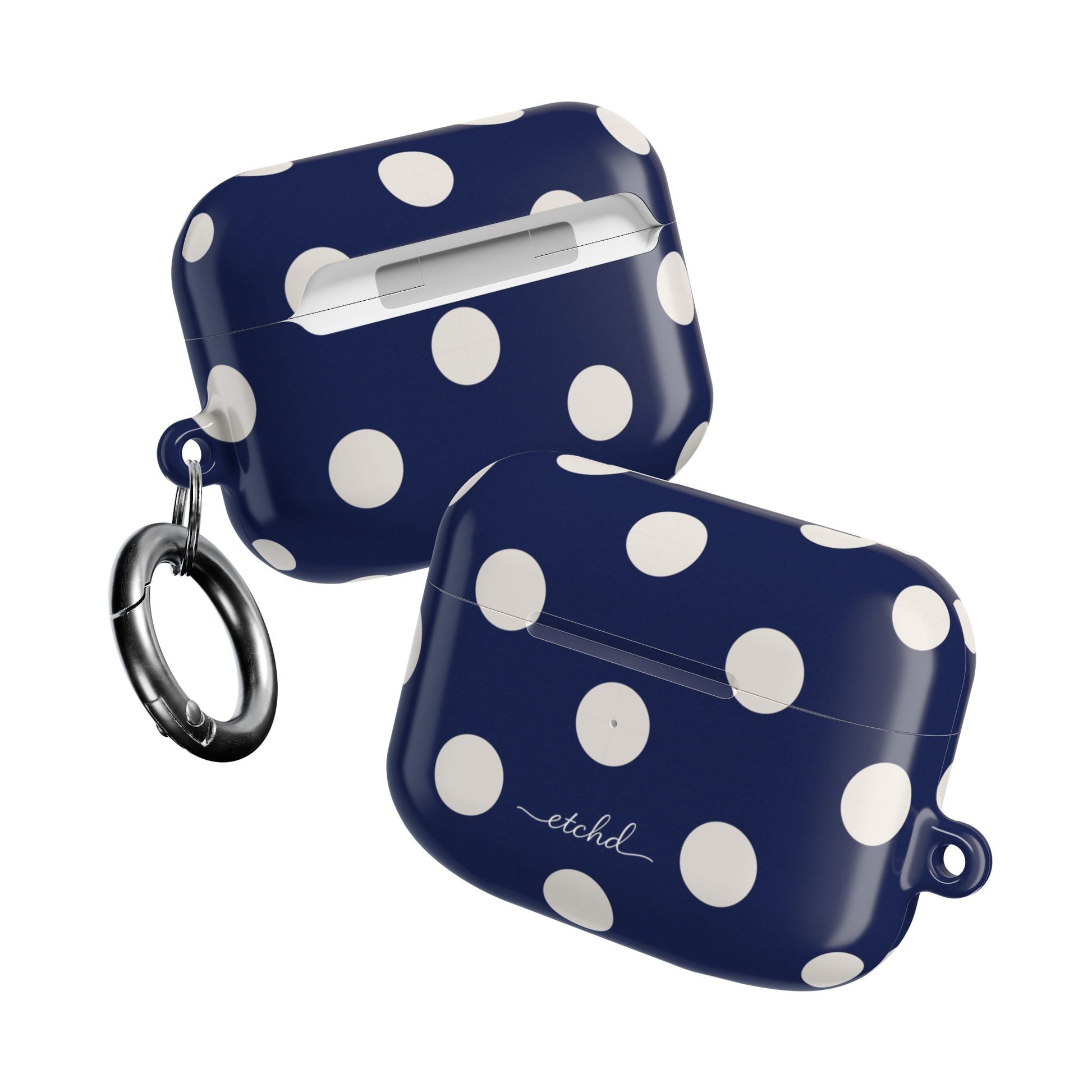 Cream & Navy Polka Dot AirPod Case by etchd, view 10