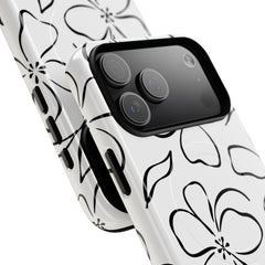 White & Black Floral Magnetic Phone Case by etchd, view 97