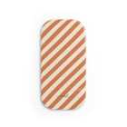 Terracotta & Cream Striped Diagonal Click-On Phone Grip